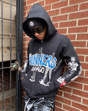 Load image into Gallery viewer, WINNERS UNIVERSITY "PEDESTRIAN" ZIPUP HOODIE OG BLACK