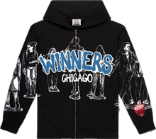 Load image into Gallery viewer, WINNERS UNIVERSITY "PEDESTRIAN" ZIPUP HOODIE OG BLACK