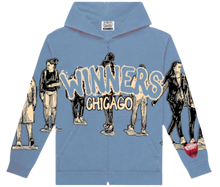Load image into Gallery viewer, WINNERS UNIVERSITY &quot;PEDESTRIAN&quot; ZIPUP HOODIE BLUE
