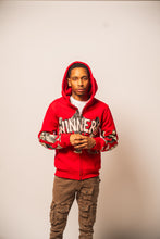 Load image into Gallery viewer, WINNERS UNIVERSITY &quot;PEDESTRIAN&quot; ZIPUP HOODIE RED
