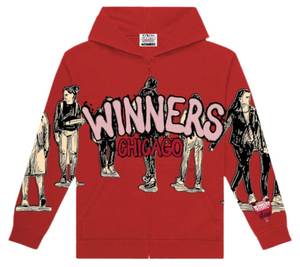 WINNERS UNIVERSITY "PEDESTRIAN" ZIPUP HOODIE RED