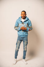 Load image into Gallery viewer, WINNERS UNIVERSITY &quot;PEDESTRIAN&quot; ZIPUP HOODIE BLUE
