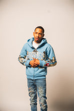Load image into Gallery viewer, WINNERS UNIVERSITY &quot;PEDESTRIAN&quot; ZIPUP HOODIE BLUE
